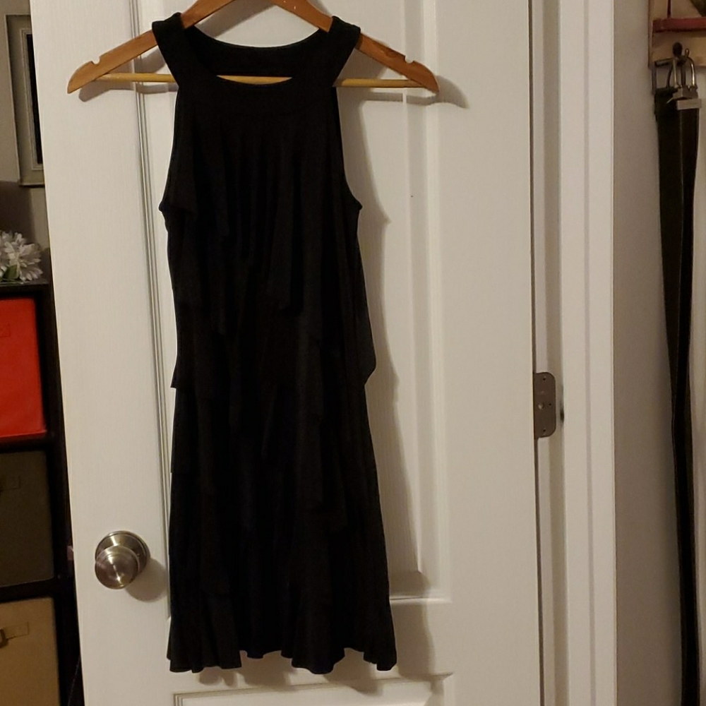 WHBM Black Ruffle dress Size XXS